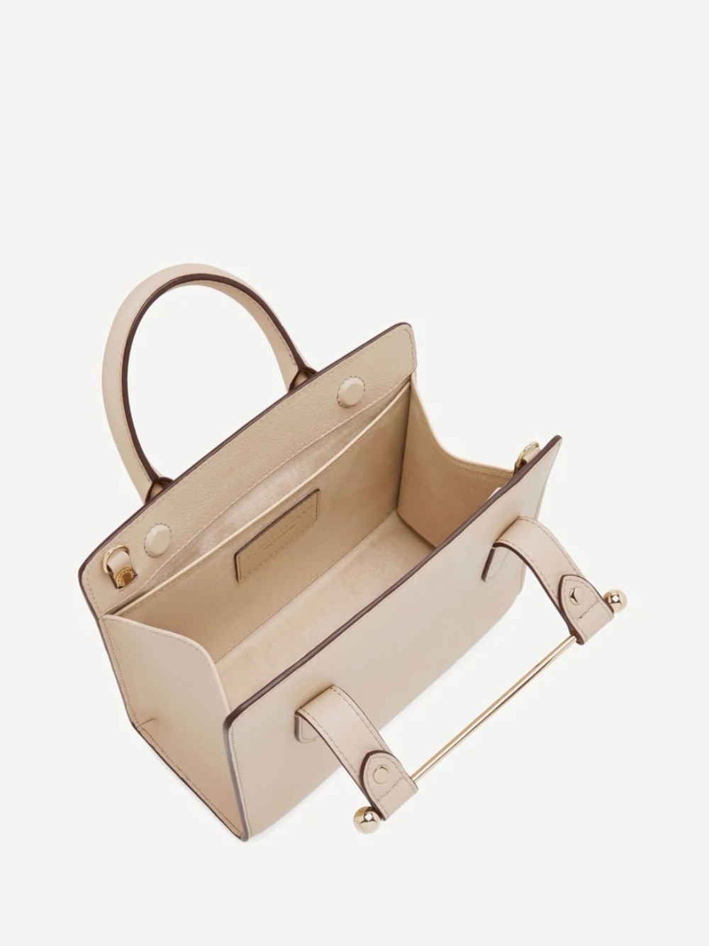Strathberry Oat Mini Tote with Gold Bar Detail (new in a box with a dust bag) - Picture 11 of 14